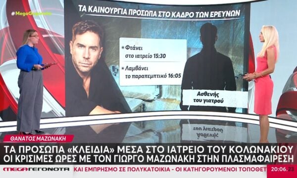 Θάνατος Μαζωνάκη: Τα πρόσωπα “κλειδιά” στην υπόθεση – Βρίσκονταν στο ιατρείο στο Κολωνάκι