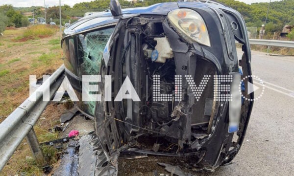 Ηλεία: Δύο αυτοκίνητα συγκρούστηκαν μετωπικά και το ένα αναποδογύρισε – 6 τραυματίες, ανάμεσά τους 2 παιδιά