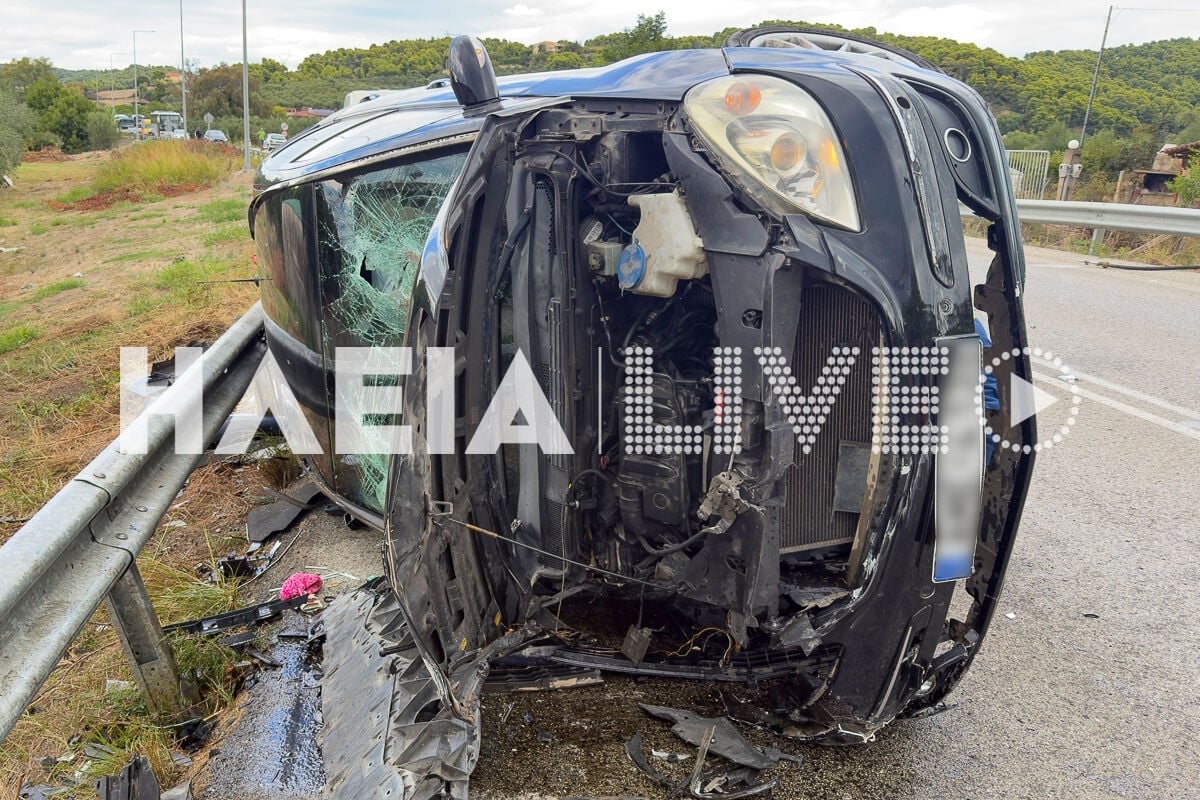 Ηλεία: Δύο αυτοκίνητα συγκρούστηκαν μετωπικά και το ένα αναποδογύρισε – 6 τραυματίες, ανάμεσά τους 2 παιδιά