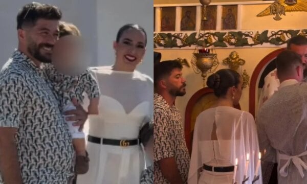 Άρης Τσάπης – Ειρήνη Ξυπνητού: Βάφτισαν στη Σέριφο τον δεύτερο γιο τους – Φωτογραφίες