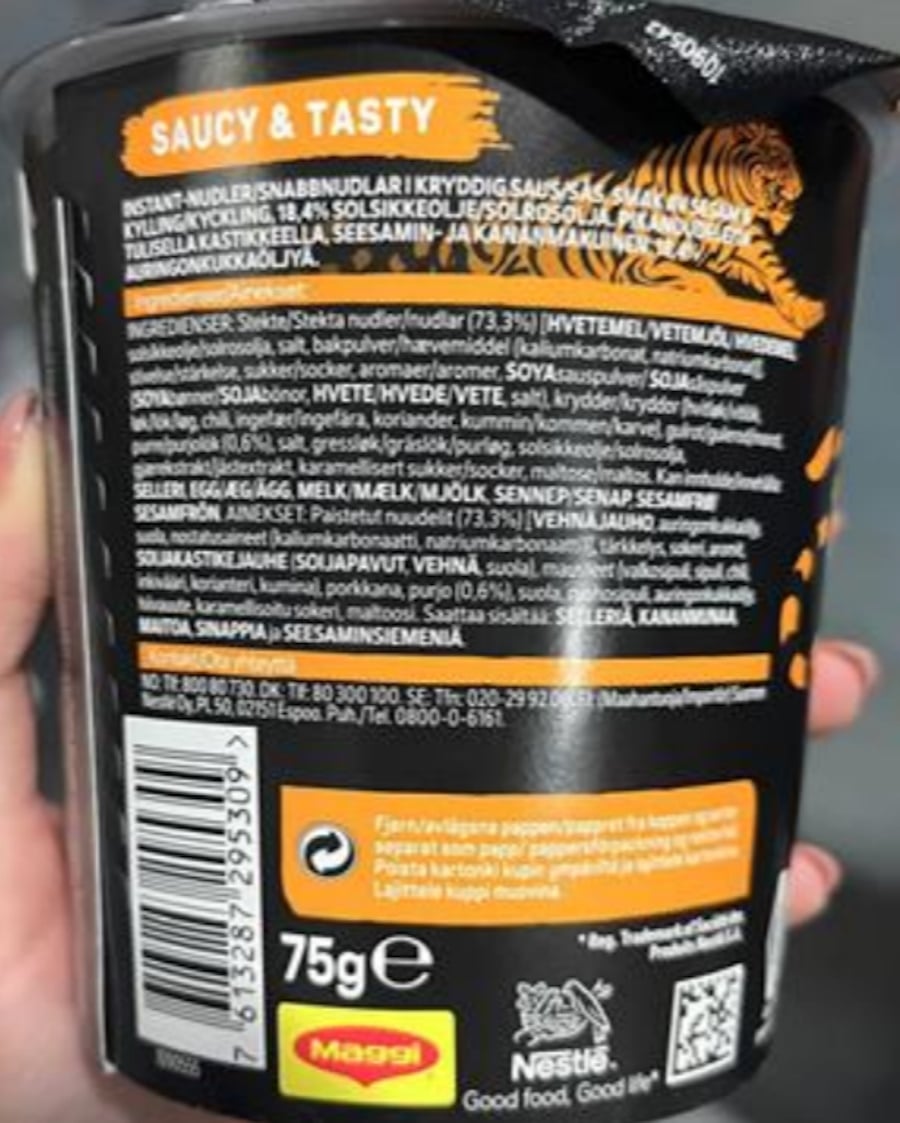 ΕΦΕΤ: Ανακαλείται παρτίδα MAGGI Saucy Noodles Sesame Chicken – Προειδοποίηση για όσους έχουν αλλεργίες 9 ΕΦΕΤ: Ανακαλείται παρτίδα MAGGI Saucy Noodles Sesame Chicken – Προειδοποίηση για όσους έχουν αλλεργίες