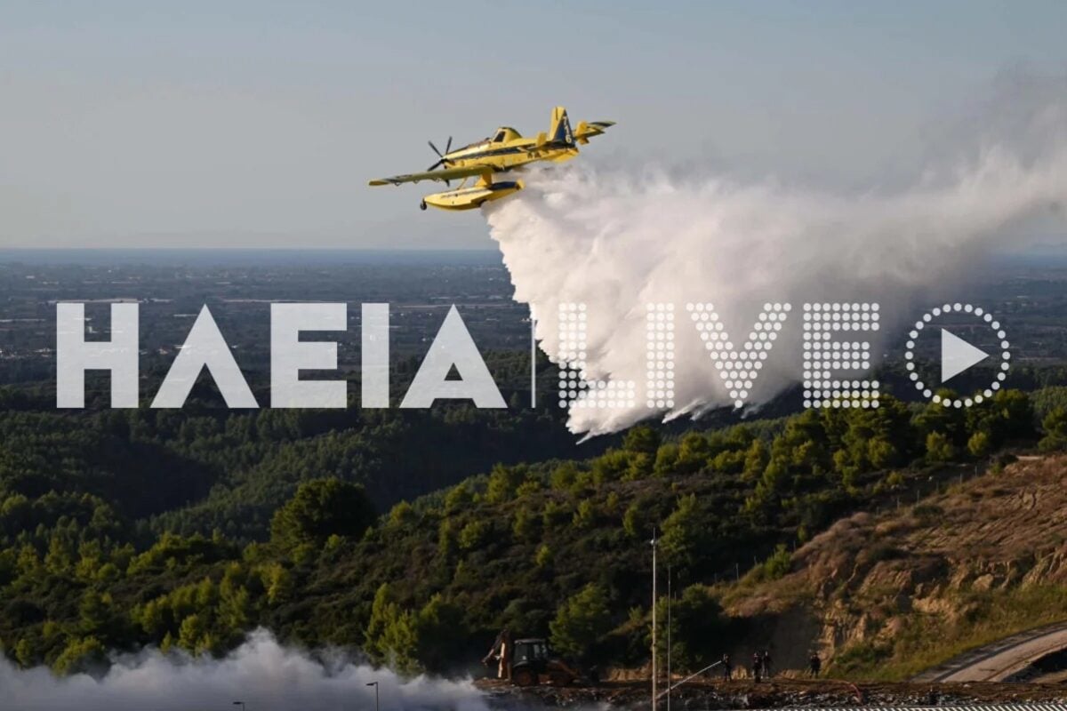 Ηλεία: Φωτιά στην Τριανταφυλλιά με ισχυρές δυνάμεις της Πυροσβεστικής στο σημείο
