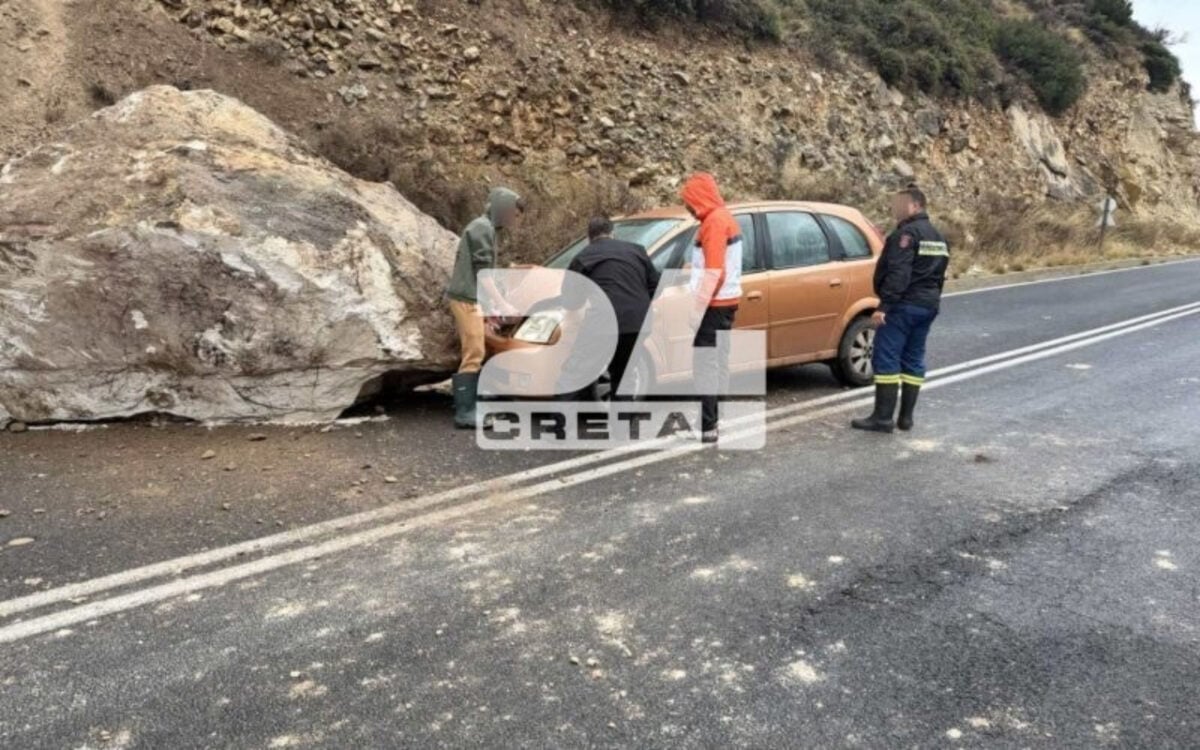 Κακοκαιρία στην Κρήτη: Τεράστιος βράχος έπεσε σε αυτοκίνητο στην Ιεράπετρα – Μπαράζ 112 και εικόνες καταστροφής 8 Βράχος πλάκωσε αυτοκίνητο