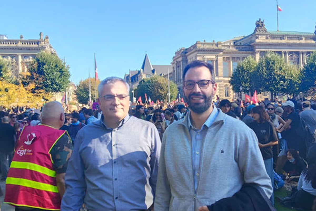 Στρασβούργο: Οι ευρωβουλευτές του ΚΚΕ στην κινητοποίηση μαθητών και φοιτητών