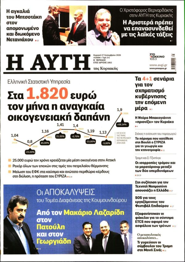 ΑΥΓΗ ΤΗΣ ΚΥΡΙΑΚΗΣ