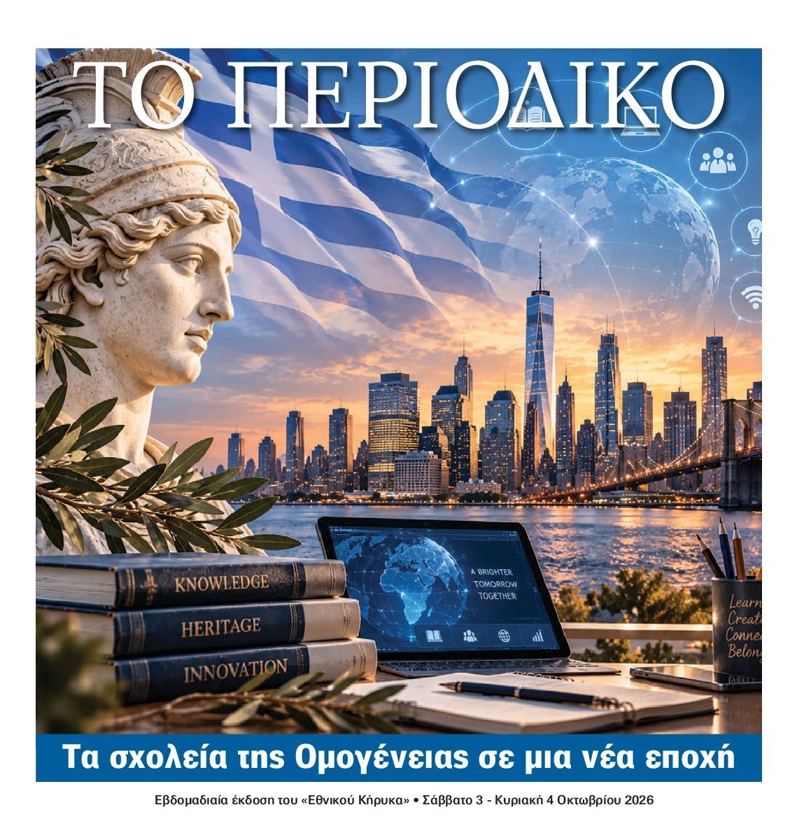 Πρωτοσέλιδο εφημερίδας ΕΘΝΙΚΟΣ ΚΗΡΥΞ ΝΕΑΣ ΥΟΡΚΗΣ_ΕΙΔΙΚΗ ΕΚΔΟΣΗ, Σάββατο 3 Οκτωβρίου 2026